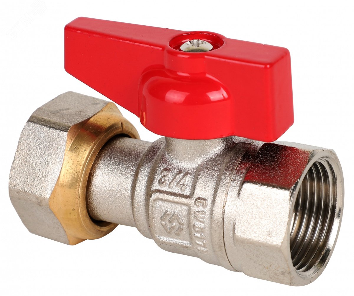 Изображение товара Кран шаровой с накидной гайкой 3/4' ВВ ручка бабочка (шт)