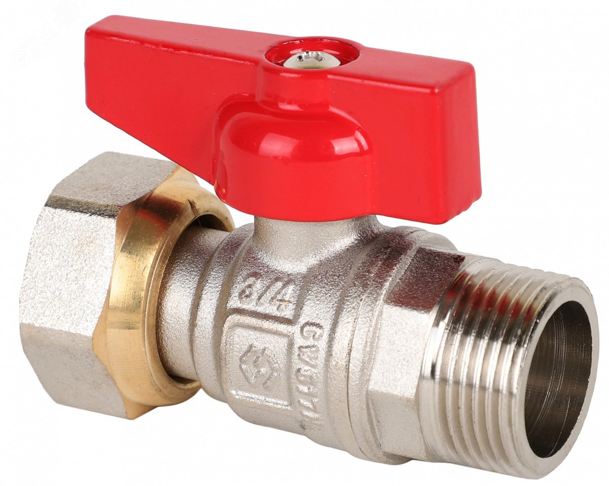 Изображение товара Кран шаровой с накидной гайкой 3/4' ВН ручка бабочка (шт)