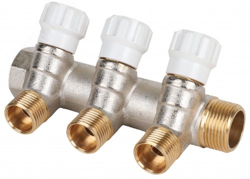 Изображение товара Коллектор 1'x3 выхода 3/4' НР с вентилями (шт)