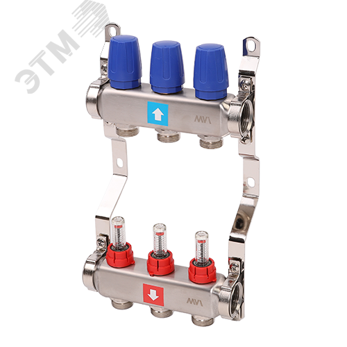 Изображение товара Коллекторная группа с расходомерами 1'x3 выхода 3/4' НР евроконус (шт)