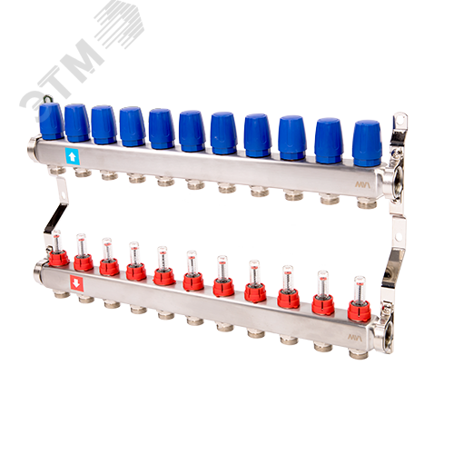 Изображение товара Коллекторная группа с расходомерами 1x11 выходов 3/4' НР евроконус