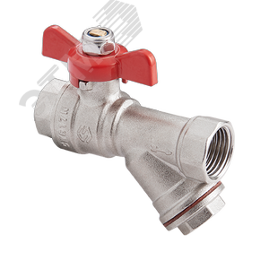 Изображение товара Кран шаровой 1/2' ВВ со встроенным фильтром ручка бабочка (шт)