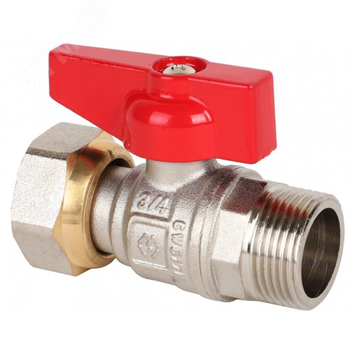 Изображение товара Кран шаровой с накидной гайкой 1/2' ВН ручка бабочка (шт)