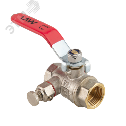 Изображение товара Кран шаровой 1/2' ВВ с дренажем и воздухоотводчиком (шт)