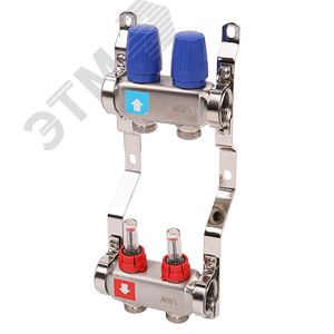 Изображение товара Коллекторная группа с расходомерами 1'x2 выхода 3/4' НР евроконус (шт)