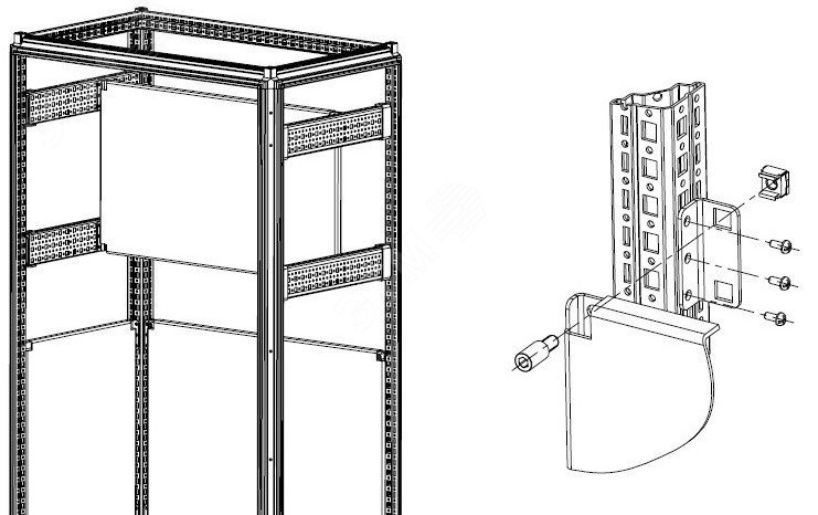 Изображение товара Секционная монтажная панель 900х500 для шкафов EMS ширина 600 и 1000 мм