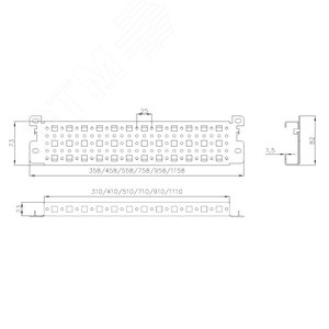 Изображение товара Профиль монтажный 23х73 для шкафов EMS ширина/глубина 800 мм (шт)