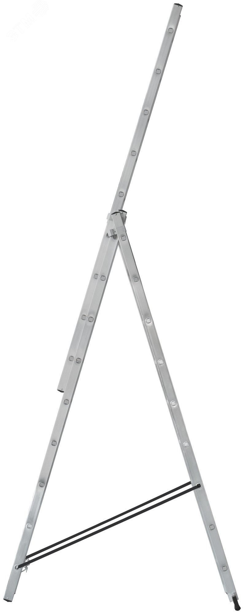 Лестница трехсекционная алюминиевая, 3 х 9 ступеней, H=257/426/591 см, вес 11.18 кг 65434 FIT РОС - превью 2