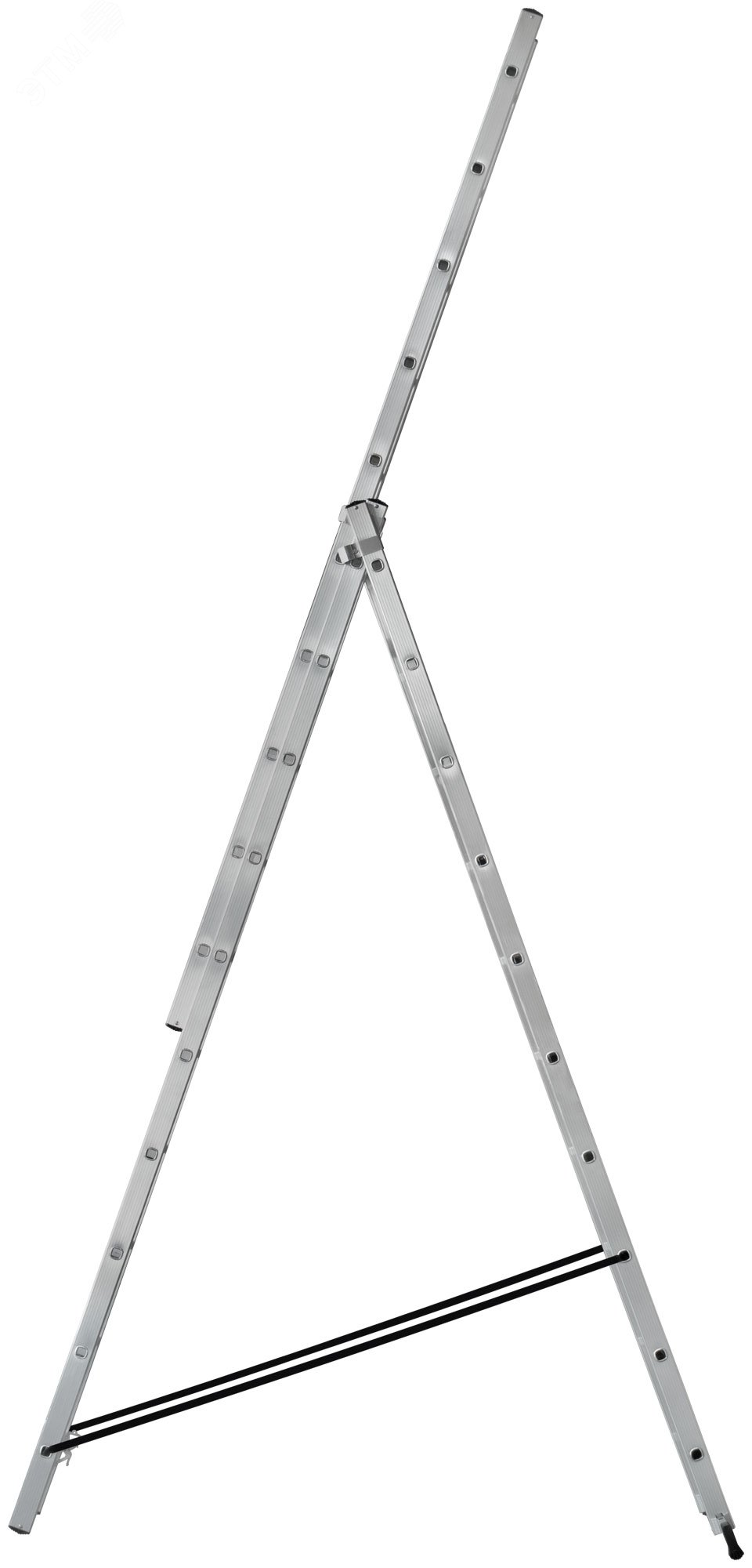 Лестница трехсекционная алюминиевая, 3 х 10 ступеней, H=285/481/674 см, вес 12.19 кг 65435 FIT РОС - превью 2