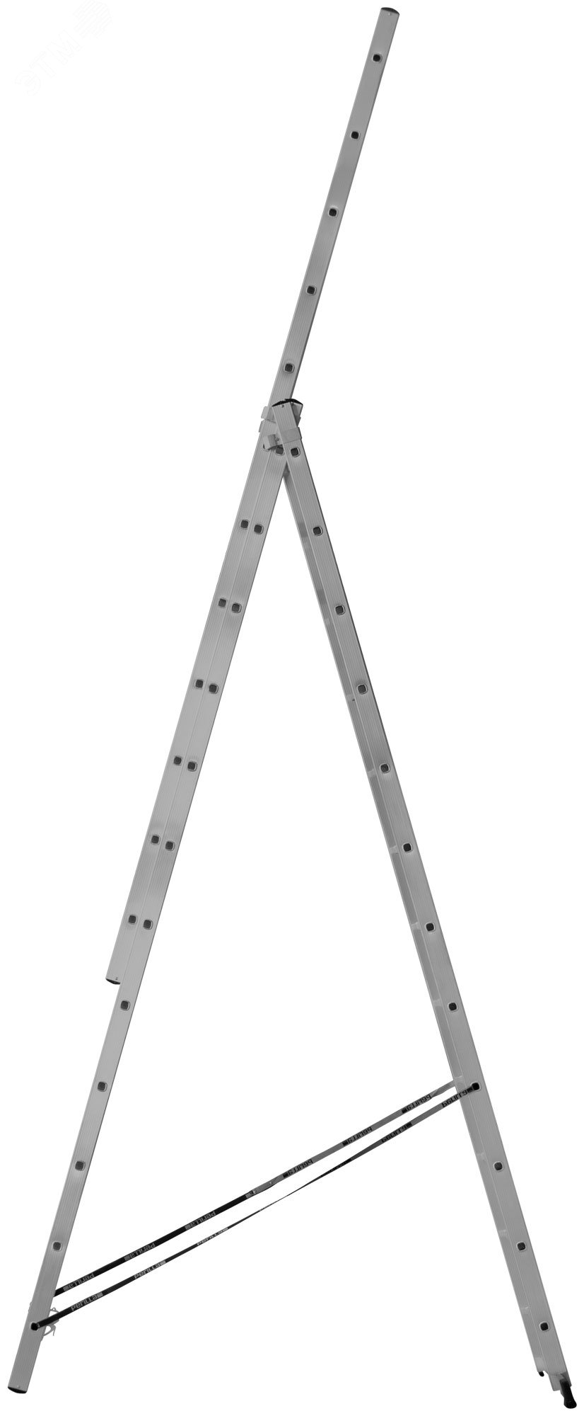 Лестница трехсекционная алюминиевая усиленная, 3 х 12 ступеней, H=343/594/841 см, вес 17.83 кг 65438 FIT РОС - превью 2
