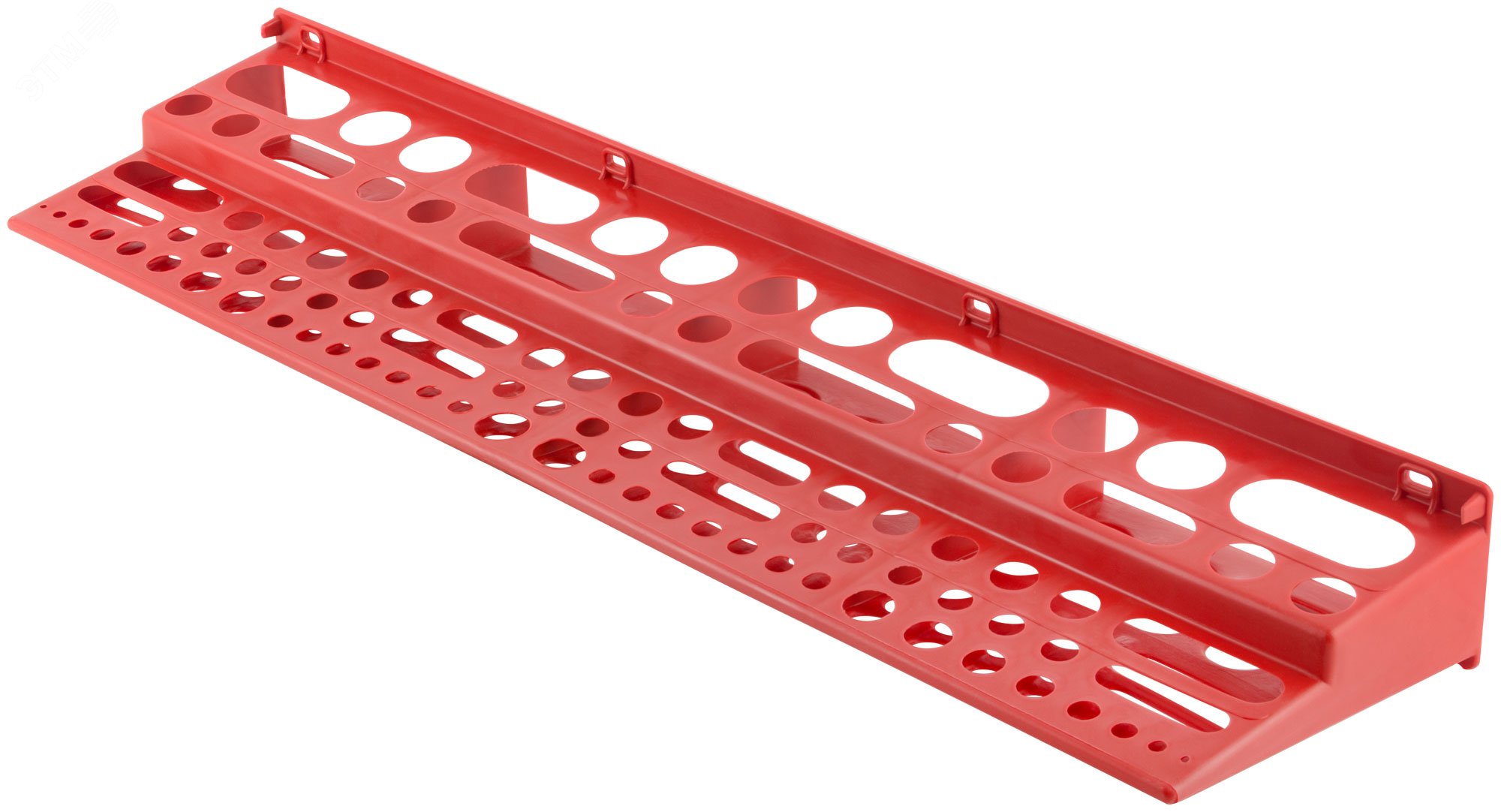 Полка для инструмента пластиковая красная, 96 отверстий, 610х150 мм 65706 FIT РОС - превью 2