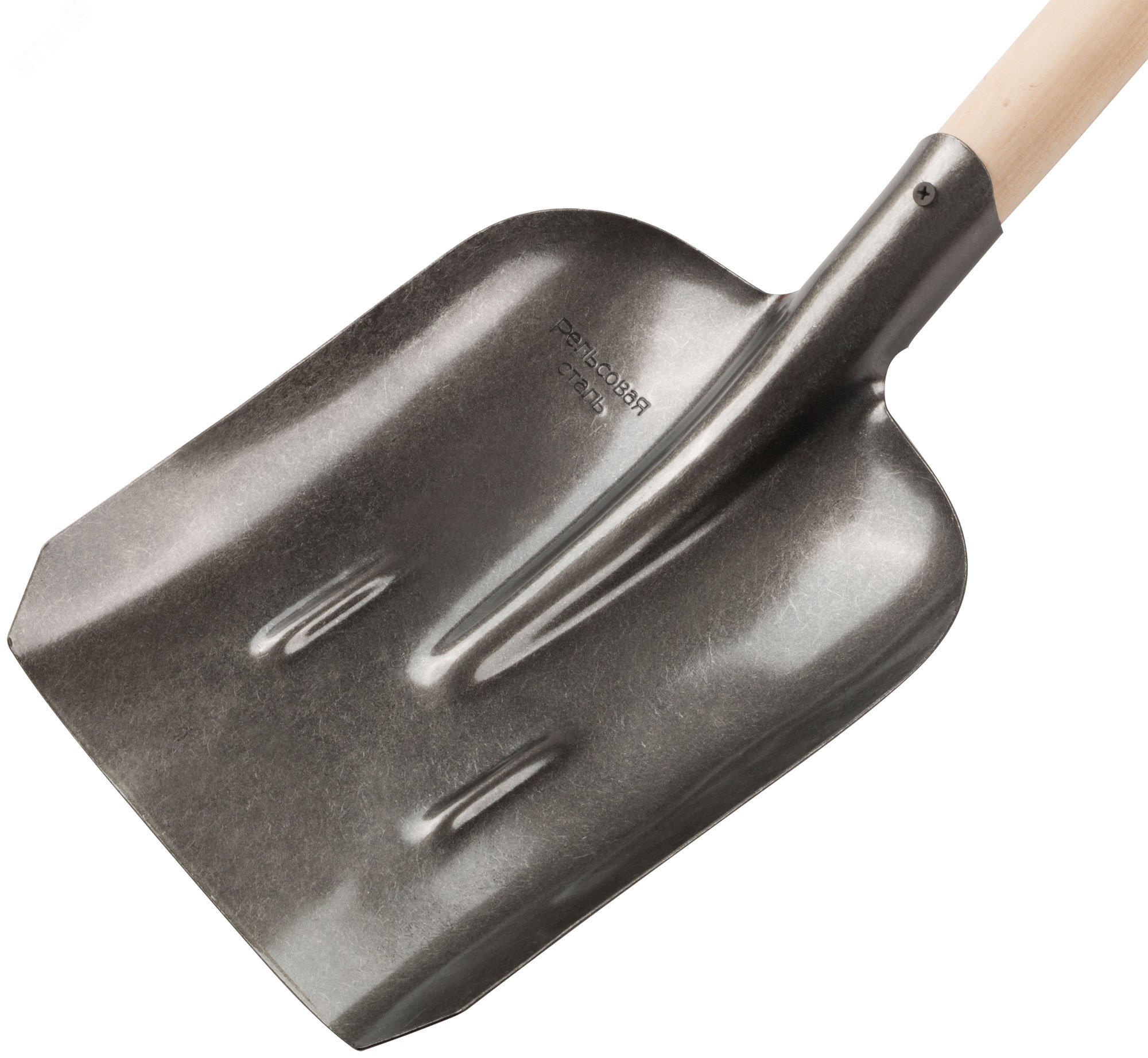 Лопата совковая, ''рельсовая сталь'', с деревянным черенком 235х350х1420 мм 77194 FIT РОС - превью 3