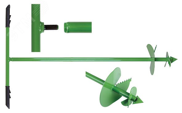 Изображение товара Бур садовый шнековый 1000х300 мм разборный для ручного бурения грунта