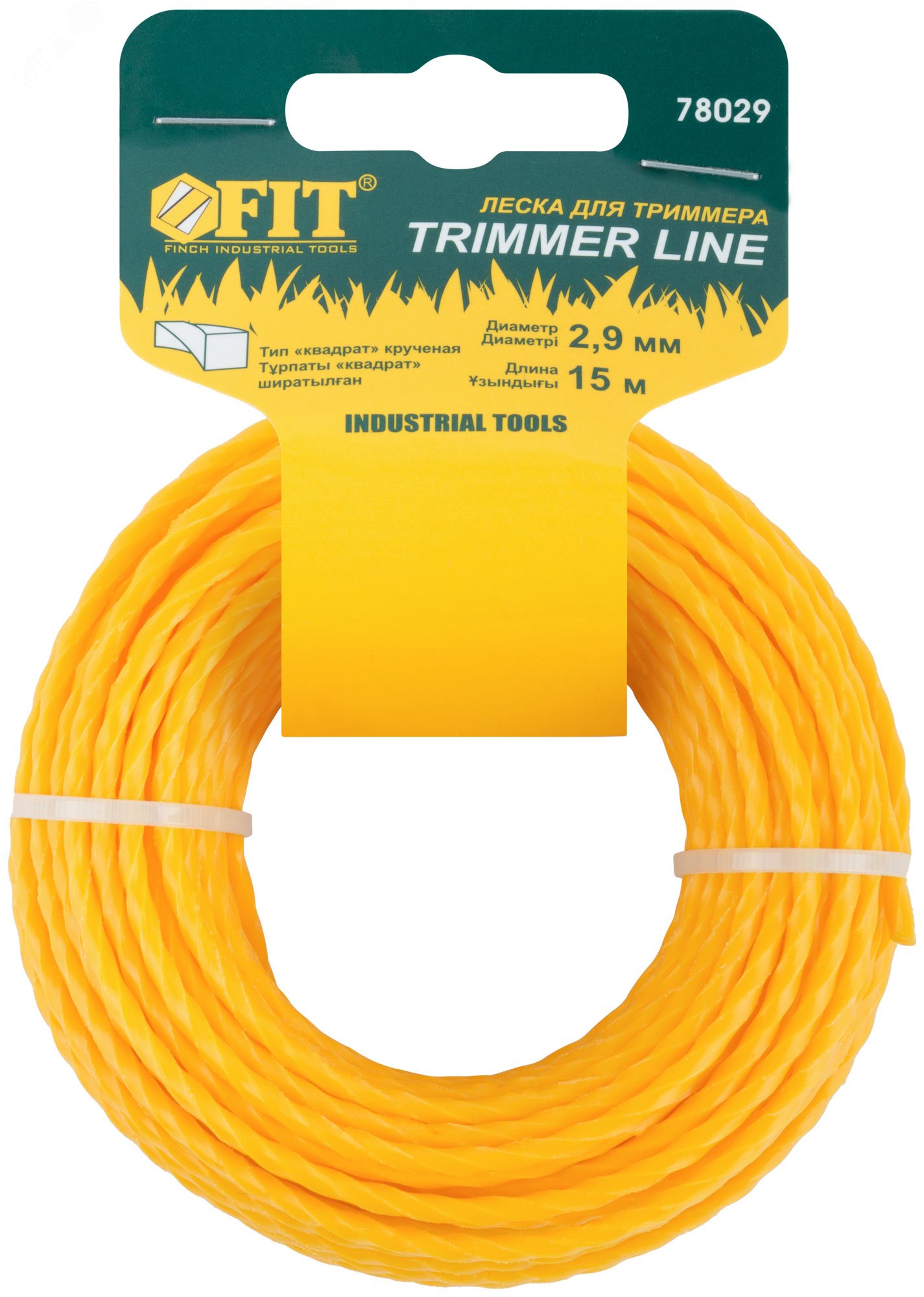 Изображение товара Леска для садовых триммеров Квадрат 3 мм 15 м нейлон Россия