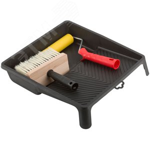 Набор для наклеивания обоев (ванночка 350х330 мм + валик прижимной 150 мм + макловица) - фото 1