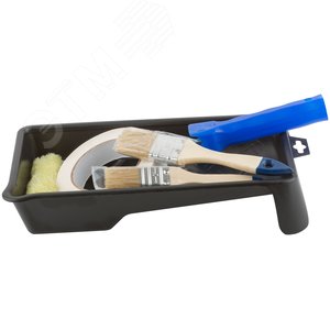 Набор для покраски дверей и окон (ванночка 290х150 мм + валик полиакрил 100 мм + малярная лента 25 мм x 50 м + кисти 25 , 38 мм) - фото 4