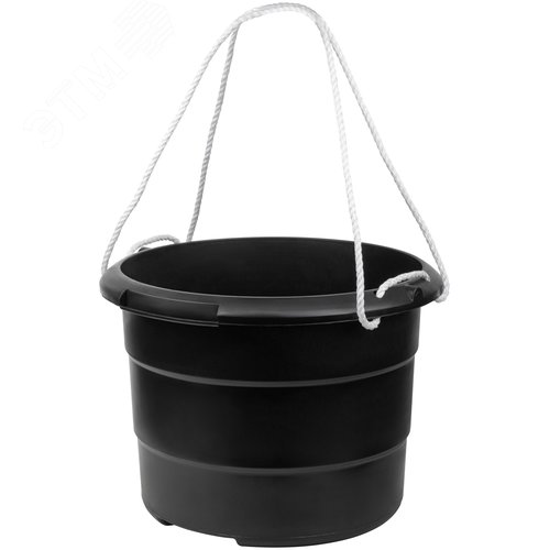 Ведро строительное пластиковое для переноски раствора, усиленные стенки, канатные ручки 40 л - фото 2