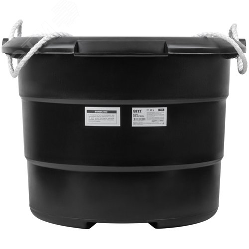 Ведро строительное пластиковое для переноски раствора, усиленные стенки, канатные ручки 40 л - фото 3