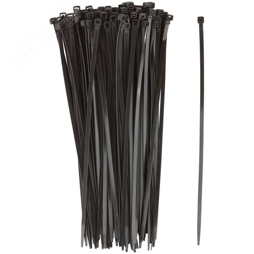 Хомуты нейлоновые для проводов, черные 100 шт.,  4,8х250 мм - фото 1