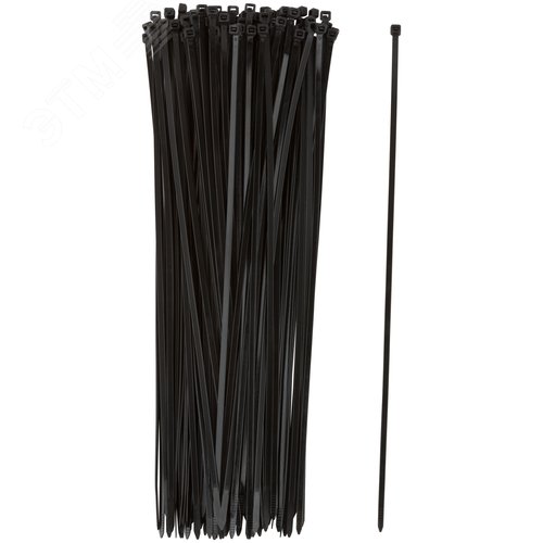 Хомуты нейлоновые для проводов, черные 100 шт.,  4,8х400 мм - фото 1