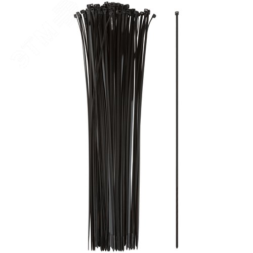 Хомуты нейлоновые для проводов, черные 100 шт.,  4,8х500 мм - фото 1