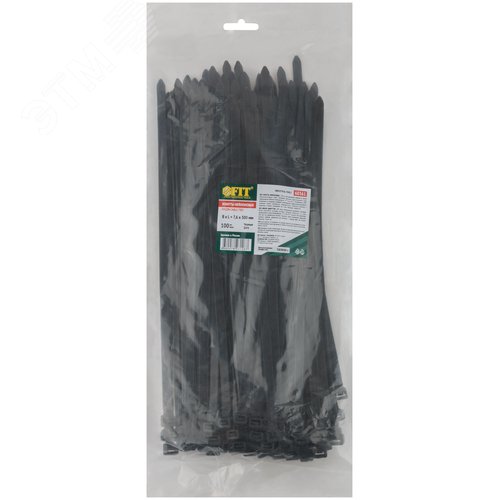 Хомуты нейлоновые для проводов, черные 100 шт.,  7,6х300 мм - фото 3