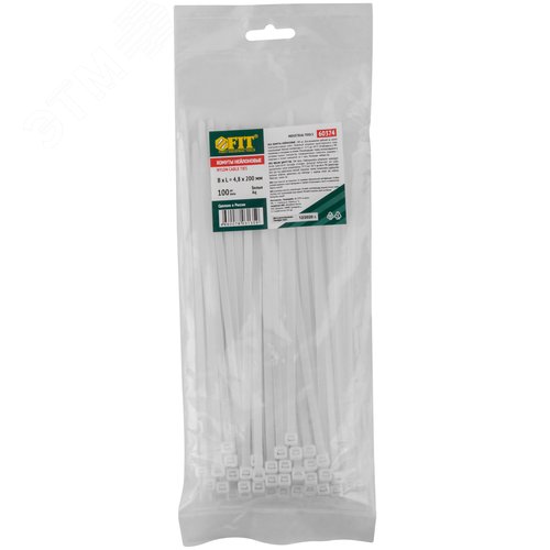 Хомуты нейлоновые для проводов, белые 100 шт.,  4,8х200 мм - фото 3