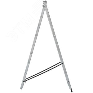 Лестница двухсекционная алюминиевая, 2x9 ступеней, H=257/426см, вес 7.34 кг - фото 2