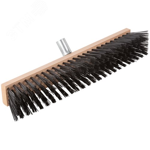 Щетка уличная Профи деревянная, жесткая щетина, металлическая тулейка под углом, 5-ти рядная, 500х65 - фото 2