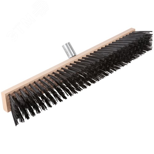 Щетка уличная Профи деревянная, жесткая щетина, металлическая тулейка под углом, 5-ти рядная, 600х65 - фото 2