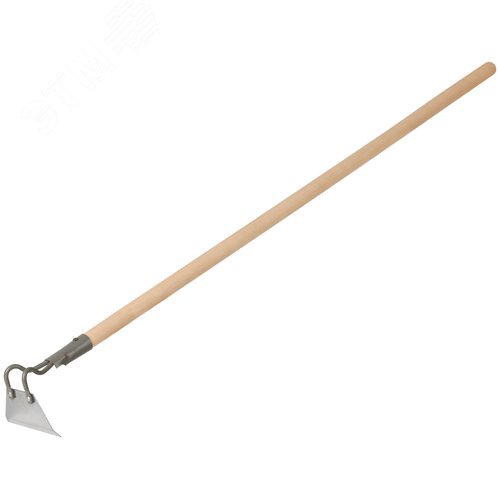 Мотыга прямая 150х80 мм, нержавеющая сталь, с деревянным черенком - фото 2