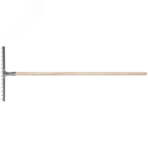 Грабли, витой зуб, нержавеющая сталь, 14 зубьев, с деревянным черенком - фото 2