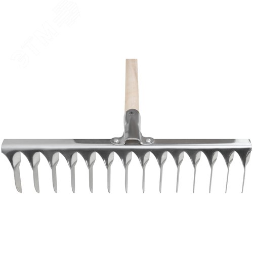 Грабли, витой зуб, нержавеющая сталь, 14 зубьев, с деревянным черенком - фото 4