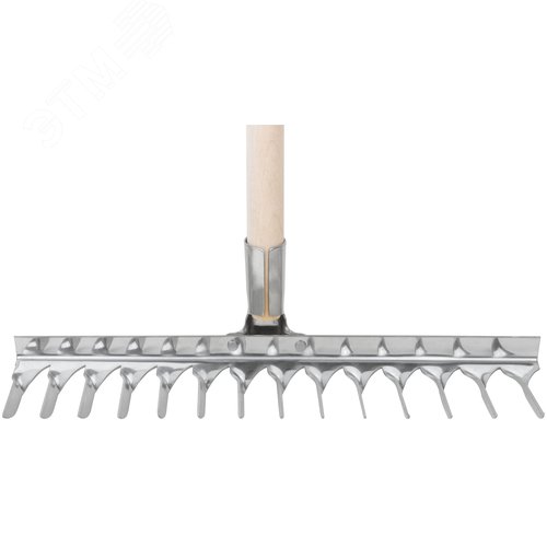 Грабли, витой зуб, нержавеющая сталь, 14 зубьев, с деревянным черенком - фото 5