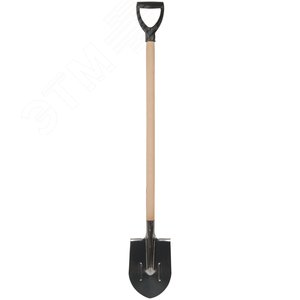Лопата штыковая, нержавеющая сталь Профи, с деревянным черенком и V-ручкой 200х355х1420 мм - фото 1