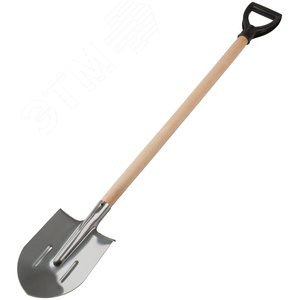 Лопата штыковая, нержавеющая сталь Профи, с деревянным черенком и V-ручкой 200х355х1420 мм - фото 2