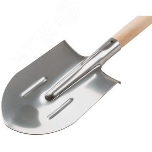 Лопата штыковая, нержавеющая сталь Профи, с деревянным черенком и V-ручкой 200х355х1420 мм - фото 3