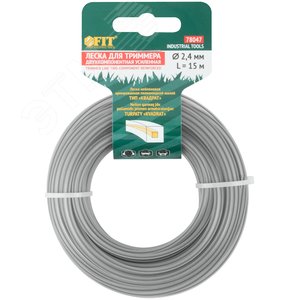 Леска для садовых триммеров усиленная, полиамидная жила, ''Квадрат'' 2,4 мм х 15 м - фото 1