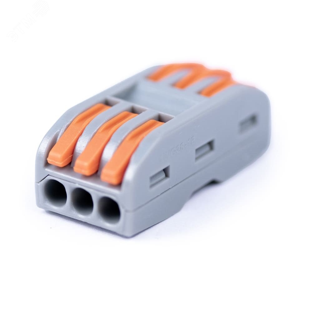 Изображение товара Клемма соединительная универсальная проходная 3 полюса с рычагом 0,08-2,5/4,0 (1шт) (шт)