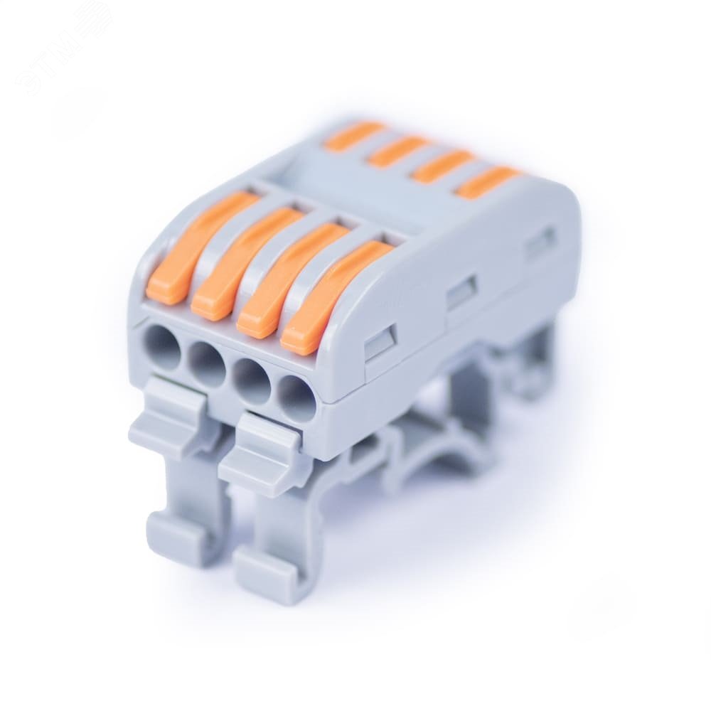 Изображение товара Клемма проходная универсальная 8 контактов с рычагами для DIN-рейки PCT-224D Cabeus