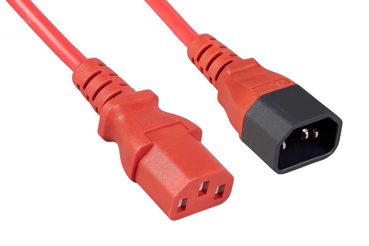 Изображение товара Кабель питания C13 - C14 1.8 м Cabeus красный