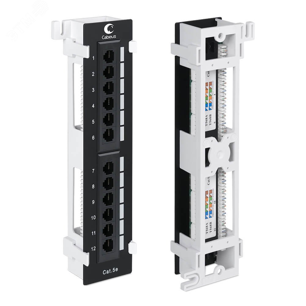 Изображение товара Патч-панель настенная, 12 портов RJ-45, категория 5е, с подставкой (шт)