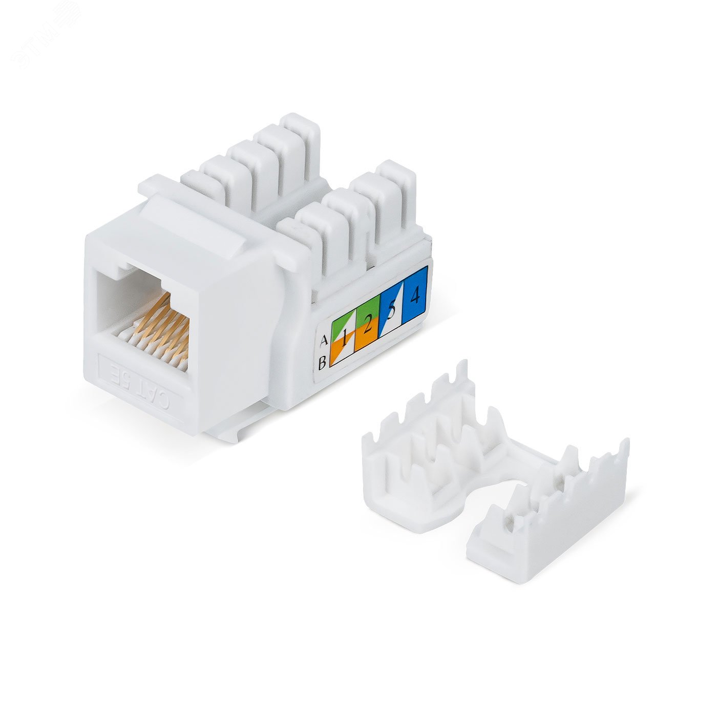 Вставка Keystone Jack RJ-45, категория 5e, заделка тип 110, белая KJ-RJ45-Cat.5e-90 Cabeus - превью 2