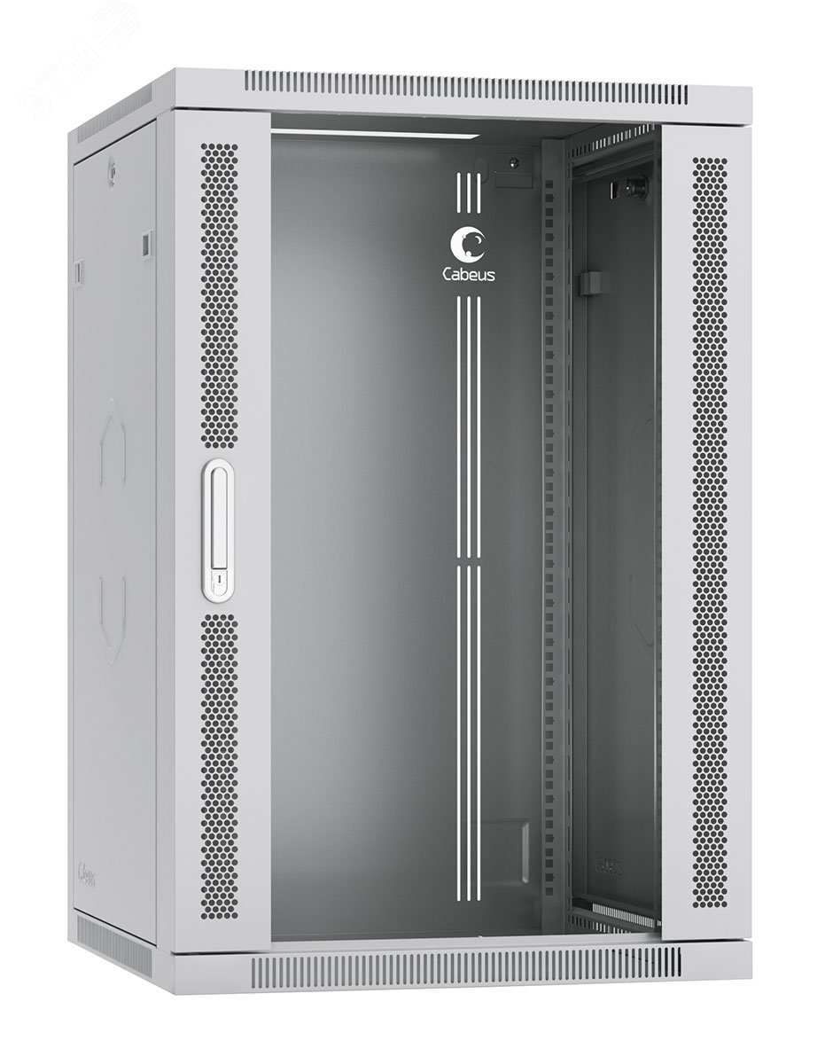 Изображение товара Шкаф телекоммуникационный настенный Cabeus 18U 600x600x901 мм с дверью стекло