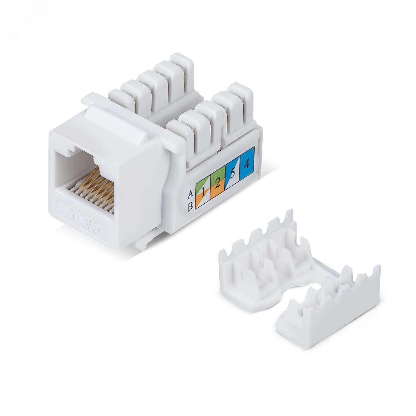 Изображение товара Вставка Keystone Jack RJ-45, категория 6, заделка тип 110, белая (шт)