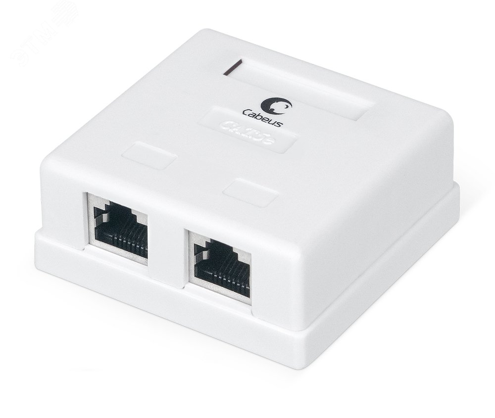 Изображение товара Розетка компьютерная RJ-45(8P8C), категория 5e, экранированная, двойная, внешняя, Dual IDC (шт)
