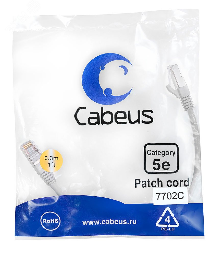 Изображение товара Патч-корд F/UTP, категория 5е, 2xRJ45/8p8c, экранированный, серый, PVC, 0.3м (шт) Изображение товара Патч-корд F/UTP, категория 5е, 2xRJ45/8p8c, экранированный, серый, PVC, 0.3м (шт)
