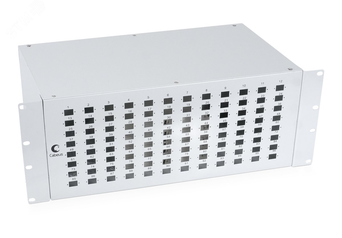 Изображение товара Оптический кросс бокс 19 на 96 портов со сплайс-кассетой и КДЗС