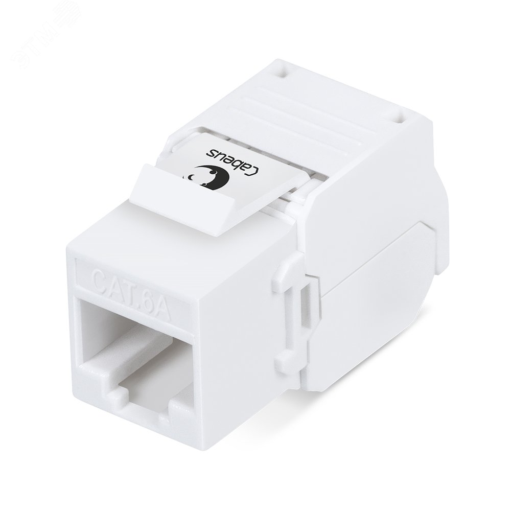Изображение товара Вставка Keystone Jack RJ-45 180 градусов Cat.6a без инструмента белая