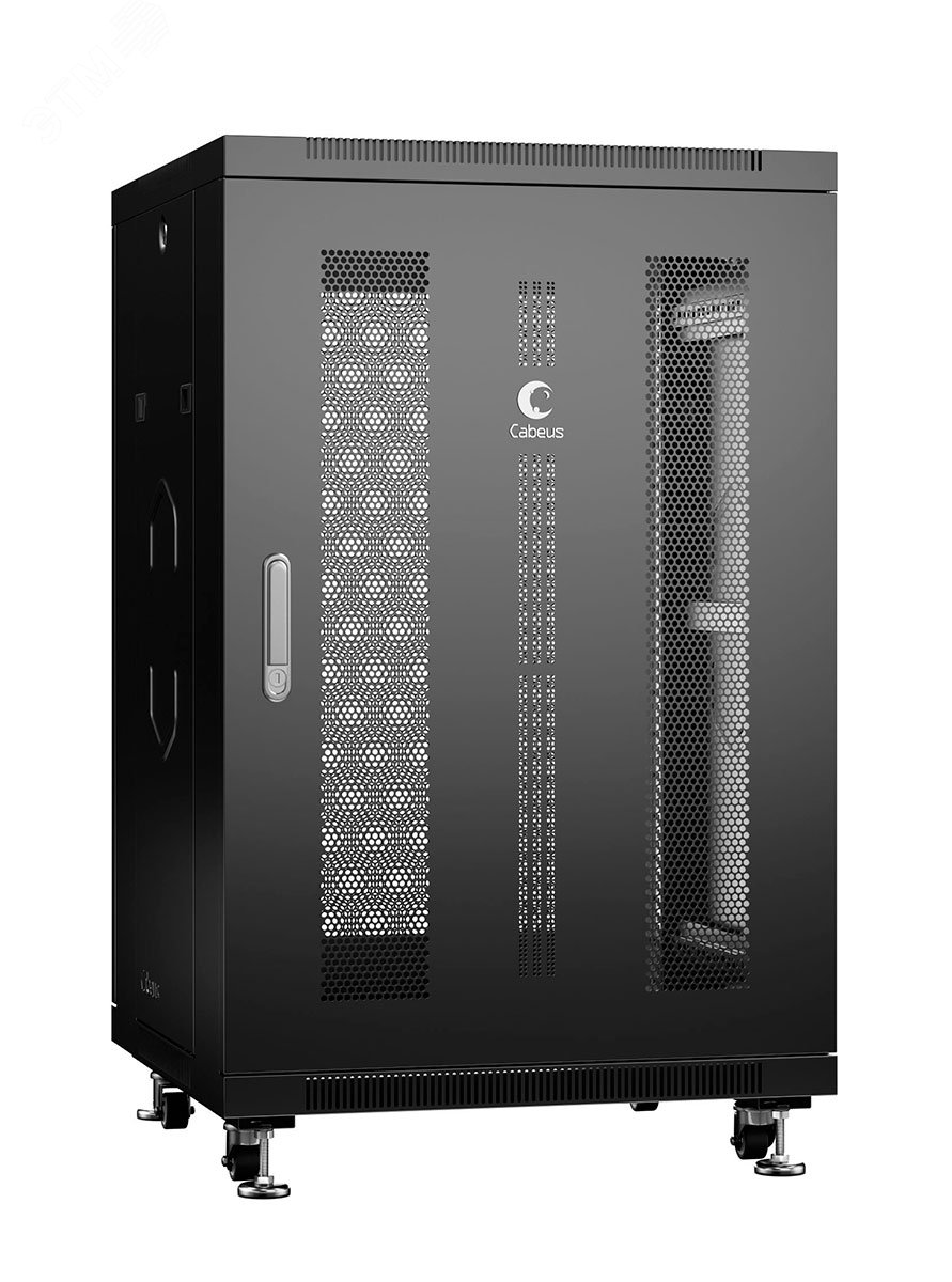 Шкаф монтажный телекоммуникационный 19дюймов напольный для распределительного и серверного оборудования 18U ND-05C-18U60/100-BK Cabeus